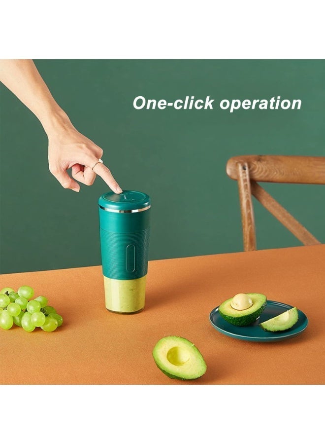 Chabeia Portable Blender, Personal Size Juicer Cup Shakes and Smoothies Travel Mini Mixer with 1200mah USB Rechargeable 3d 6 Blades Handheld Use in Sports Gym Outdoors （Green） - Image 5